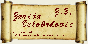 Zarija Belobrković vizit kartica
